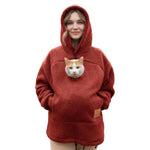 Winter Hooded Fleece Pet Pocket Sweatshirt