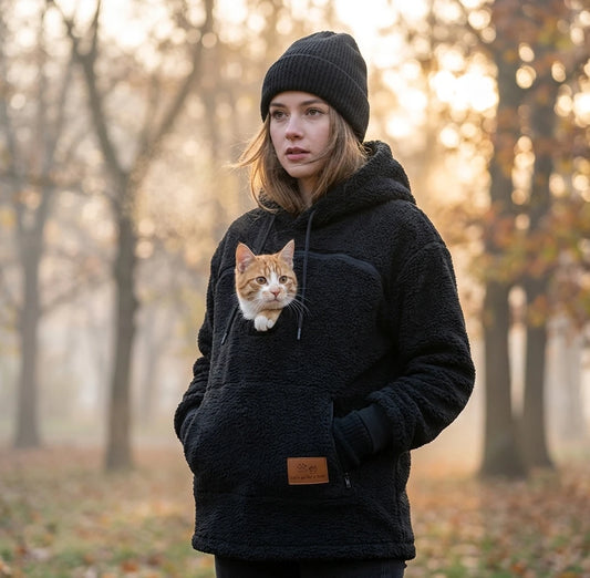 Winter Hooded Fleece Pet Pocket Sweatshirt