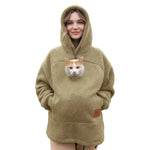 Winter Hooded Fleece Pet Pocket Sweatshirt